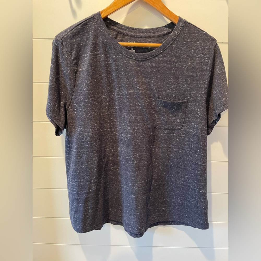 Falls Creek Blue/White Pocket Short Sleeve Tee Size 1X